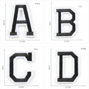 Stock en vrac 5cm 2 pouces taille couleur unie fer sur broderie lettre patchs pour maillots à capuche - Product Image 2