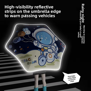 Paraguas Infantil Manual con Dibujos Animados |   Ligero de 6 Varillas |   Hebilla de anillo y borde de seguridad para niños pequeños y estudiantes - Product Image 5