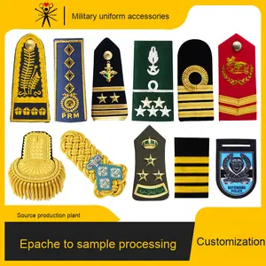 Kustom bordir India sutra <span class=keywords><strong>Pilot</strong></span> seragam penerbangan lencana bahu ban lengan Epaulette peralatan pertahanan pribadi kustom - Product Image 2