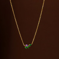 Collar con Colgante de Flor de Cinco Pétalos y Mariposa con Circonita, Chapado en Oro de 14k y 18k, de Acero Inoxidable 316L, Personalizado y Moderno, para Mujer