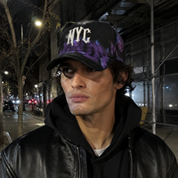 Topi Dad Hat Bordir 3D OEM ODM 100% Katun Urban Biru Kontras Laris Manis Dengan Mockup Gratis untuk Acara Musik Grosir