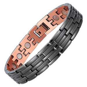 Pulsera Magnética de Aleación de Cobre, Doble Hilera de Imanes, Diseño Cruzado, Joyería de Moda Unisex, Regalo - Product Image 4