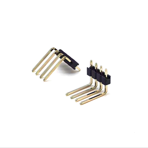 Connecteur d'en-tête de broche à pas de 2.54mm à angle droit SQ0.64mm H2.5mm 1*4P - Product Image 1