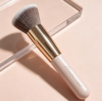 Pinceau de fond de teint professionnel à tête plate Kabuki, poils synthétiques doux pour le maquillage liquide, crème, poudre, outil de mélange, utilisation en salon