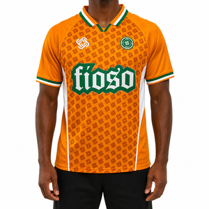 Maillots de football rétro entièrement personnalisés, respirants, en polyester, manches courtes, logo brodé, chemises sublimées, style décontracté - Product Image 2