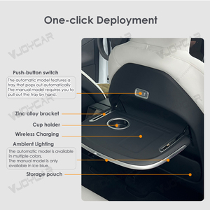 Table pliante multifonction Vjoycar pour siège arrière <span class=keywords><strong>Tesla</strong></span> <span class=keywords><strong>Model</strong></span> <span class=keywords><strong>3</strong></span> & <span class=keywords><strong>Model</strong></span> Y, <span class=keywords><strong>support</strong></span> pour ordinateur portable, plateau pour nourriture, organisateur - Product Image 5