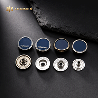 HONMEO Grosir Kancing Tekan Logam 15mm Kancing Tekan Paduan Seng Logo Kustom untuk Set Kancing Tekan Pakaian