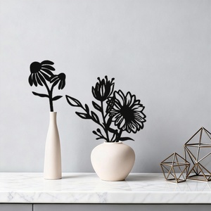 Décorations de jardin en acier inoxydable : sculptures florales découpées au laser, piquets métalliques, art moderne, plantes artificielles, vente en gros - Product Image 1