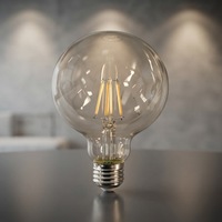 Ampoule LED à filament G95 en verre doré, E27 220-240V CE ErP, lampe globe Edison 5W blanc chaud pour la décoration de café, hôtel, maison