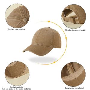 Gorra de Béisbol de Mezclilla Ajustable, Estilo Vintage, con Efecto Desgastado, Personalizable con Logotipo Bordado, para Hombre y Mujer - Product Image 3