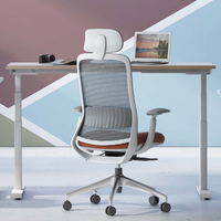 Silla de oficina gerencial altura ajustable respaldo alto malla hogar Oficina escritorio silla giratoria ergonómica silla con reposabrazos 4D PU