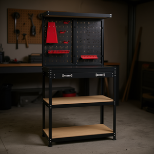 Table d'atelier en acier avec 1 tiroir et panneau perforé pour l'organisation de l'atelier - Product Image 2