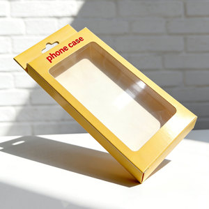 Boîte pliante en papier pour produits électroniques avec impression personnalisée de marque privée, boîte suspendue avec fenêtre en PVC transparent pour étui de téléphone - Product Image 2