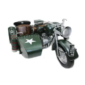 Hot Bán Xe Sidecar Mô Hình Sắt Thủ Công Mỹ Nghệ Trang Trí Handmade Ba Bánh Xe Diecast Changjian 750 Xe Máy Mô Hình Cho Trang Trí Nội Thất