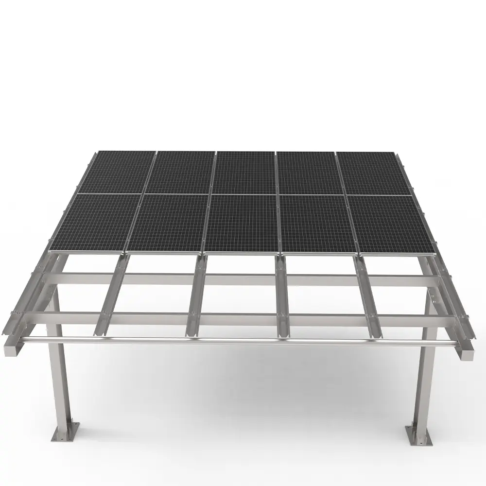 New Design T-shaped Solar High Strength Carbon Steel Cantilever Carport Structure Water Proof Parking Shed