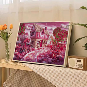 Genuino 30*40 cm cartone animato rosa casa 5D pittura <span class=keywords><strong>diamante</strong></span> e parete Art kit per adulti decorazione completa trapano parete - Product Image 4