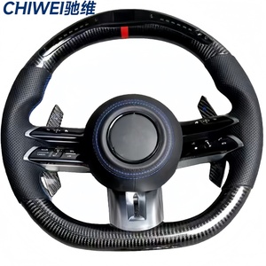 Volante de Fibra de Carbono y Cuero de 3 Radios para <span class=keywords><strong>Mercedes</strong></span> Clase <span class=keywords><strong>S</strong></span> W222 W205 para G63 GLE con Pantalla LED y Base Plana de Carreras - Product Image 5