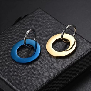 Targhette Silenziose Personalizzate per Animali Domestici, Portachiavi in Acciaio Inox con Incisione su Due Lati, Etichetta Identificativa Circolare Personalizzata per Cani - Product Image 5