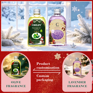 Huile de massage COKELIFE 130ml, parfum olive et lavande, huile corporelle hydratante naturelle à base de plantes pour spa et massage - Product Image 4