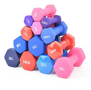 Fabricante al por mayor Gym Fitness Mancuernas 1-10KG Mancuerna hexagonal de vinilo para gimnasio en casa - Product Image 1