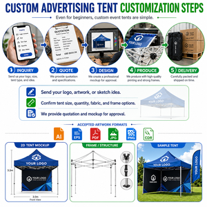 Custom Made Printed Folding, 3x3 10x10 Outdoor Event Aluminum Frame Pop up Tents Marquee Gazebo Canopy Trade Show Tent/ - Product Image 3