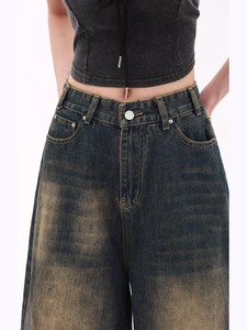 Venta Directa de Fábrica: Pantalones Capri Vaqueros Holgados de Cintura Alta para Mujer, Estilo Retro Degradado, Desbloquea el Código del Estilo Urbano - Product Image 2