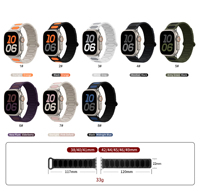 Bracelet de montre en silicone respirant HMJ Luxury Ellipse avec fermoir magnétique pour Apple Watch 11/10/9/8/7/6/5/4/3/2/1/Ultra 2/3