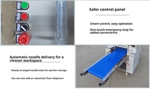 Máquina de fideos totalmente automática, equipo comercial eléctrico para enrollar y cortar masa, cuerpo de acero inoxidable - Product Image 2
