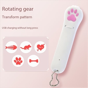 Thời trang USB sạc tương tác mèo đồ chơi hồng ngoại ánh sáng laser bút với 5 mô hình vui nhự<span class=keywords><strong>a</strong></span> Mèo trêu ghẹo - Product Image 5