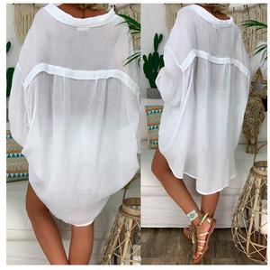 Camicia da <span class=keywords><strong>Donna</strong></span> in Cotone e Lino Tessuto 2026, Vestibilità Regolare, Maniche Lunghe, Casual, Stile Vintage, Moda Primavera Estate <span class=keywords><strong>Inverno</strong></span> - Product Image 6