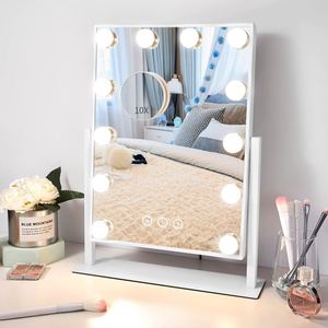 Dimmable <b>LED</b> for Glam Vanity <b>Mirror</b> Touch Sensor Switch Birthday Cosmetic Use Desktop Style <b>Makeup</b> <b>Mirror</b> HD Glass Finish - Product Image 1