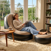 Ensemble de canapé pouf gonflable moderne et tendance pour loisirs, lit inclinable pliable d'extérieur, siège moelleux, tabouret Tatami, chaise de chambre