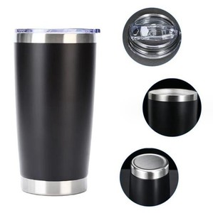 Vasos Térmicos de 20oz de Almacén en EE. UU. con Colores de Recubrimiento en Polvo, Vaso de Café de 20oz de Acero Inoxidable de <span class=keywords><strong>Doble</strong></span> <span class=keywords><strong>Pared</strong></span> con Tapas y Popotes - Product Image 2