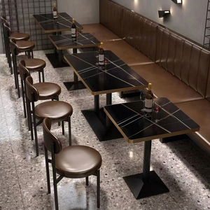 Ensemble table et chaises de bistrot en bois massif, style minimaliste moderne, pour salon de thé, <span class=keywords><strong>café</strong></span>, chaises de boîte de nuit, package complet pour pub et restaurant - Product Image 2