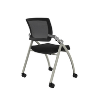 Chaise de formation pliable en maille avec tablette d'écriture pour étudiants, idéale pour les salles de classe et les bureaux