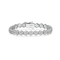 Bracelet enroulé floral en argent S925 avec moissanite, style élégant et luxueux, unisexe, cadeau pour mariage et fête, best-seller TikTok, vente en gros d'usine