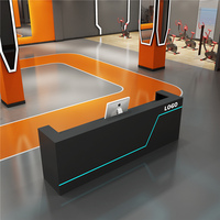 Bureau de réception extensible en bois massif moderne pour hôtels, gymnases, supermarchés, salles de billard et studios d'e-sport