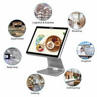 Tablet 15.6 inci sistem penjualan Win10 Pos, Tablet semua dalam satu layar sentuh restoran Supermarket dengan J1900 CPU