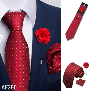 Corbatas y Pañuelos de Bolsillo de Lujo para Hombre al por Mayor, Set de Corbata de 8cm con Broche, Corbatas Casuales Italianas para Hombre - Product Image 2