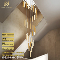 Lustre LED en cristal de luxe moderne pour décoration intérieure, hôtel, villa, escalier