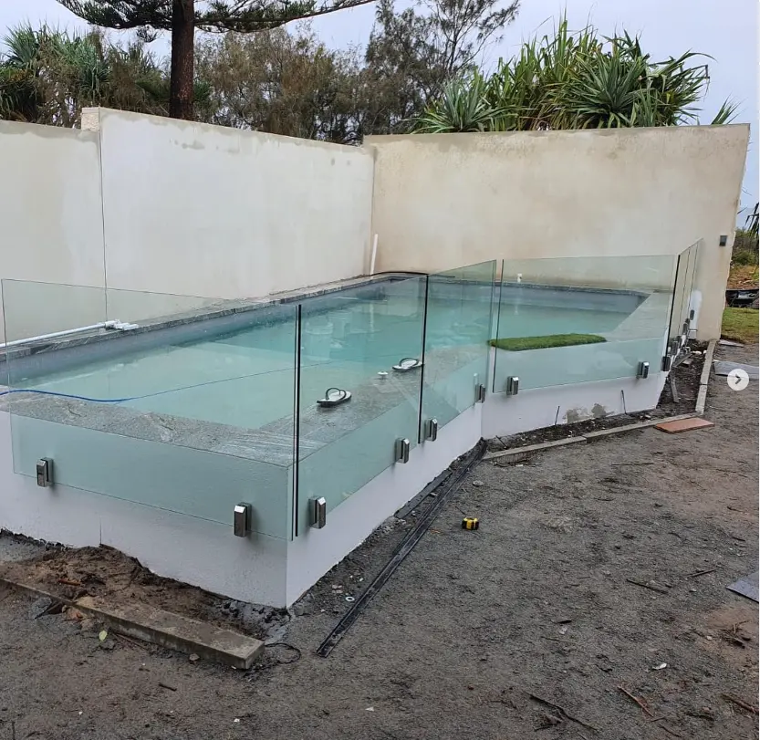 Valla de piscina templada laminada de 8MM, 10MM, 12MM, para muebles templados endurecidos, vidrio para construcción de piscinas