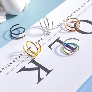 Acero inoxidable al por mayor <span class=keywords><strong>espiral</strong></span> uno y medio doble línea perforada joyería pendientes y anillos de <span class=keywords><strong>la</strong></span> <span class=keywords><strong>nariz</strong></span> - Product Image 6