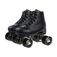 Patins à roulettes d'extérieur Quad Blancs avec roues en PU, chaussures de patinage en cuir à double rangée, à lacets, 4 roues