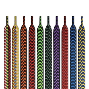 Cordones Planos de Poliéster de 1.5CM de Ancho, Trenzado en Espiga, Color Mixto Rosa y Negro para Zapatillas Deportivas Casuales de Hombre - Product Image 1