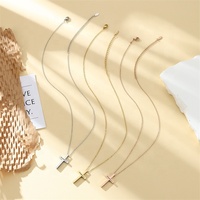 Yiwu Aceon acier inoxydable Mini lien chaîne sainte prier mode femmes croix curseur gravé Multi côtés Bible écriture collier