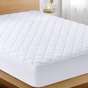 King Size Mattress Cover Waterproof Deep Pocket Quilted Hollow Cotton Filling Fitted Mattress Pad Protector