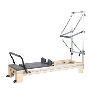 New Pilates Movement Wooden Reformer Fitness Yoga Equipment Core Bed Maple Double Slide Half Tower Pilates Equipment