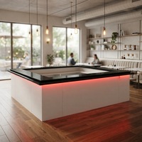 Set Completo di Banconi Bar su Misura per Uso Commerciale, Design a U Resistente per Ristoranti