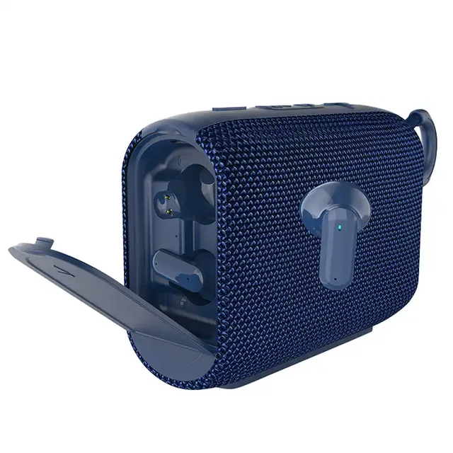 2-in-1 Portable Wireless Speaker with Radio Mode and with Bluetooth Earphones