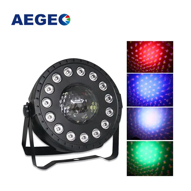 Night Disco Party Plastic Patroon Magische Bal Led Stage Light 15 <span class=keywords><strong>Rgb</strong></span> 3in1 Dj Par Licht